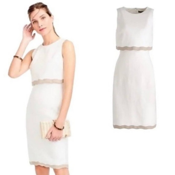 J Crew - white linen Going Places dress - 8P - Picture 1 of 3